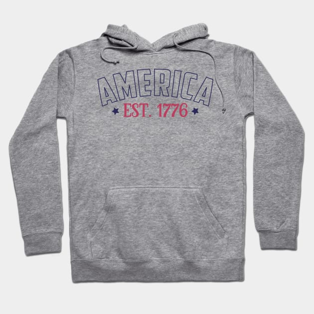 America est 1776 Hoodie by Red Bayou